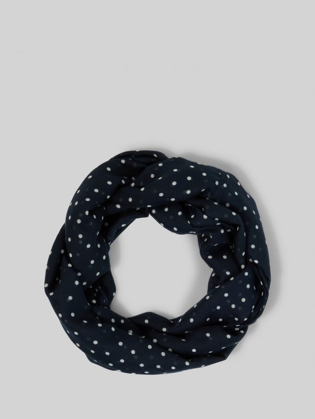 Tom Tailor Loop-Schal mit Muster - Navy White Small Dot Design Tom Tailor Loop-Schal mit Muster - Navy White Small Dot Design