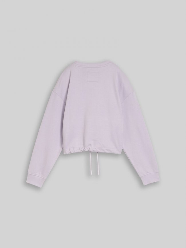 Tom Tailor Cropped Sweatshirt mit Bindeschleife - Cool Lilac Tom Tailor Cropped Sweatshirt mit Bindeschleife - Cool Lilac