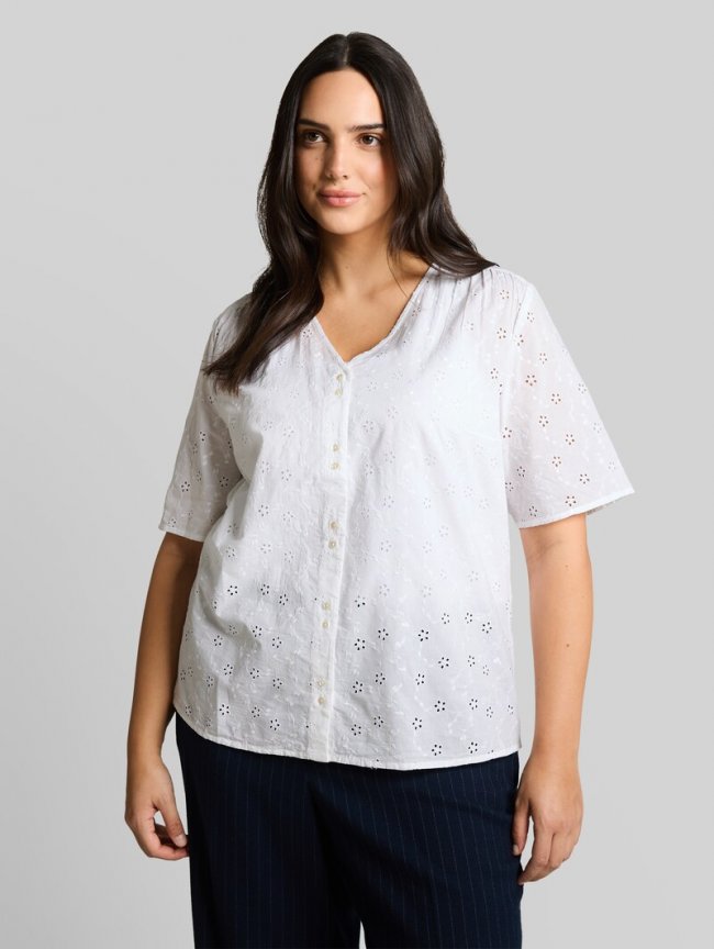 Tom Tailor Plus Size - Bluse mit Lochstickerei - White Tom Tailor Plus Size - Bluse mit Lochstickerei - White