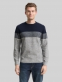 Tom Tailor Strickpullover mit Colour Blocking - Navy Offwhite White Stripe