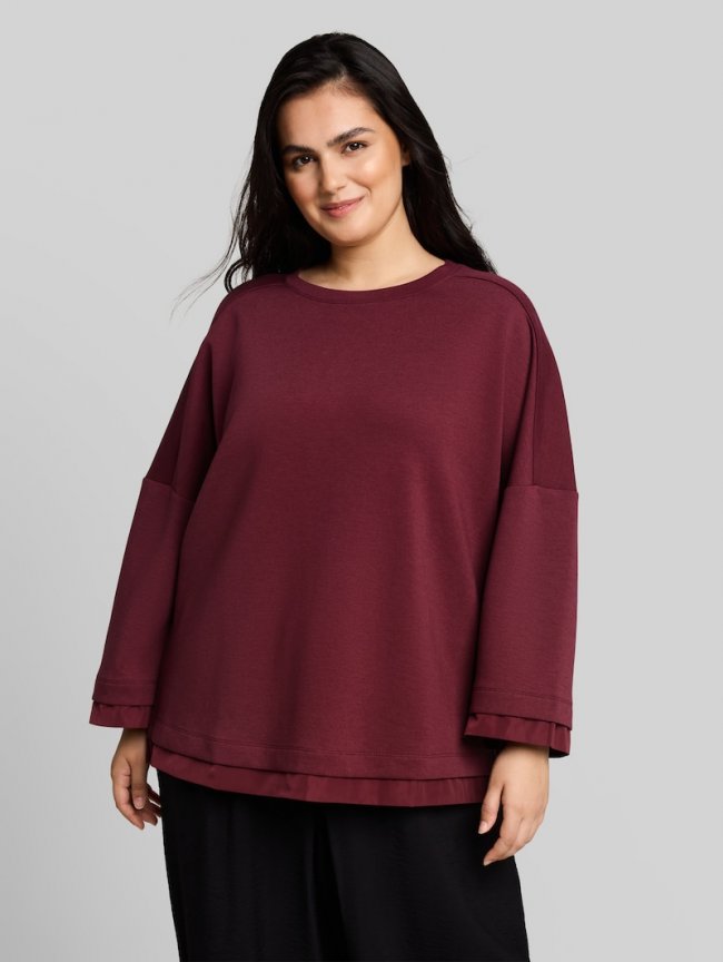 Tom Tailor Plus Size - Loose Fit Sweatshirt mit 7/8-Arm - Preppy Plum Tom Tailor Plus Size - Loose Fit Sweatshirt mit 7/8-Arm - Preppy Plum