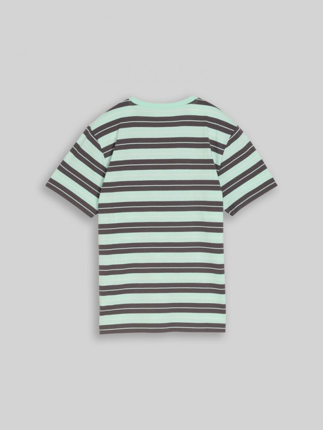 Tom Tailor T-Shirt mit Streifenmuster aus Baumwolle - Light Blue Grey Stripe Tom Tailor T-Shirt mit Streifenmuster aus Baumwolle - Light Blue Grey Stripe