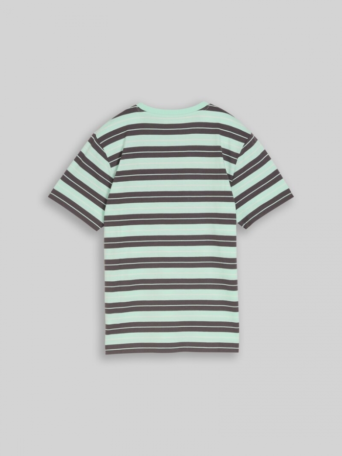 Tom Tailor T-Shirt mit Streifenmuster aus Baumwolle - Light Blue Grey Stripe Tom Tailor T-Shirt mit Streifenmuster aus Baumwolle - Light Blue Grey Stripe