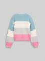 Tom Tailor Cropped Strickpullover mit Colour Blocking - Pink Colorblock