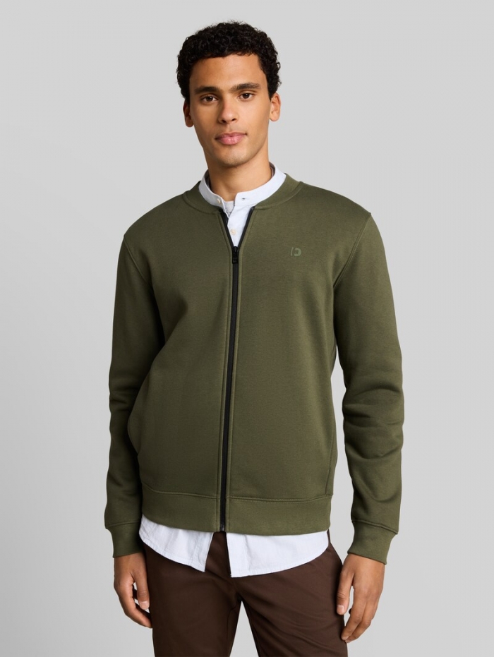 Tom Tailor Sweatjacke mit Bomberkragen - Urban Olive Green Tom Tailor Sweatjacke mit Bomberkragen - Urban Olive Green
