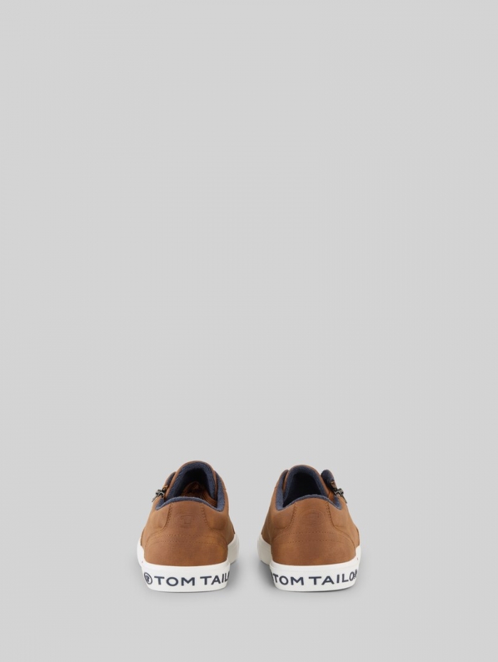 Tom Tailor Sneaker mit Reißverschluss-Detail - Cognac Tom Tailor Sneaker mit Reißverschluss-Detail - Cognac