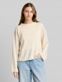Tom Tailor Relaxed Fit Strickpullover mit U-Boot-Ausschnitt - Gardenia White Tom Tailor Relaxed Fit Strickpullover mit U-Boot-Ausschnitt - Gardenia White