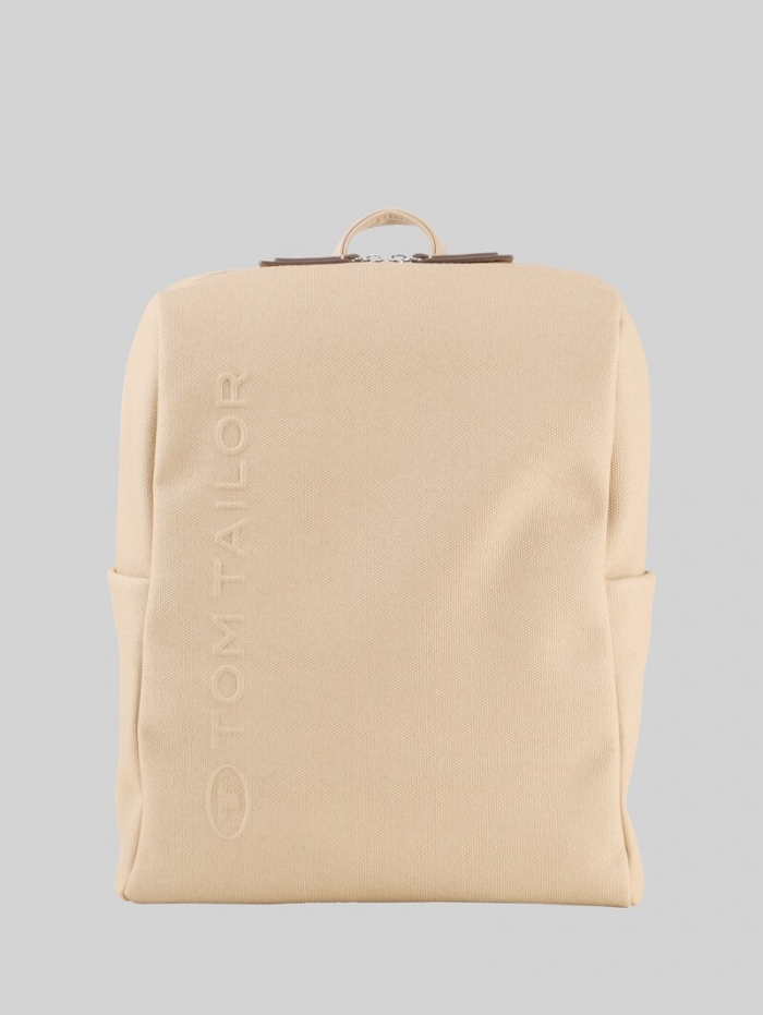 Tom Tailor TTROSA M Rucksack in Canvas-Optik mit Logoprägung - Beige / Beige Tom Tailor TTROSA M Rucksack in Canvas-Optik mit Logoprägung - Beige / Beige