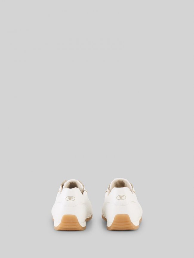 Tom Tailor Flache Sneaker aus Lederimitat - White Tom Tailor Flache Sneaker aus Lederimitat - White