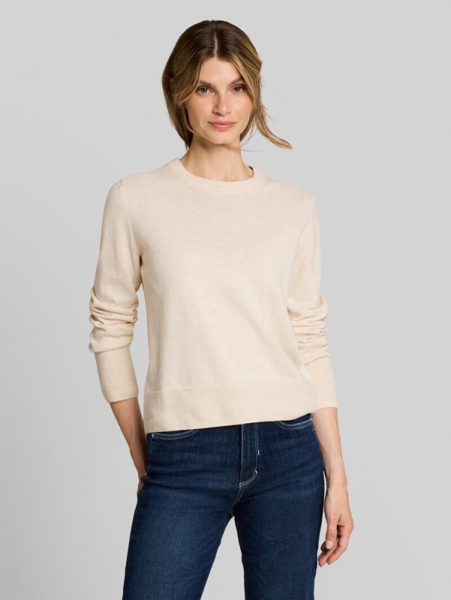 Tom Tailor Strickpullover mit Kaschmir-Anteil - Whisper Offwhite Melange Tom Tailor Strickpullover mit Kaschmir-Anteil - Whisper Offwhite Melange