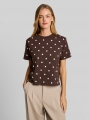 Tom Tailor Boxy Fit T-Shirt mit Punkten - Dark Brown White Dot Tom Tailor Boxy Fit T-Shirt mit Punkten - Dark Brown White Dot