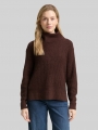 Tom Tailor Loose Fit Rollkragenpullover - Dark Pecan Brown Melange