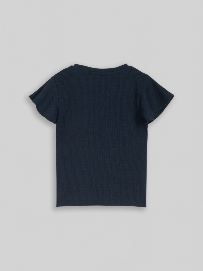 Tom Tailor T-Shirt mit Struktur - Sky Captain Blue