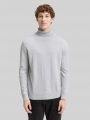 Tom Tailor Rollkragenpullover aus Baumwolle - Light Stone Grey Melange Tom Tailor Rollkragenpullover aus Baumwolle - Light Stone Grey Melange