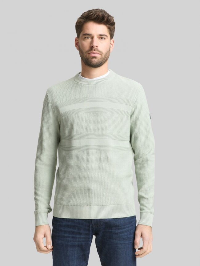Tom Tailor Strickpullover aus Baumwolle - Soft Greyish Green Tom Tailor Strickpullover aus Baumwolle - Soft Greyish Green