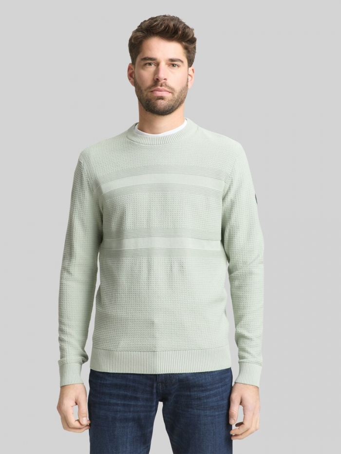 Tom Tailor Strickpullover aus Baumwolle - Soft Greyish Green Tom Tailor Strickpullover aus Baumwolle - Soft Greyish Green
