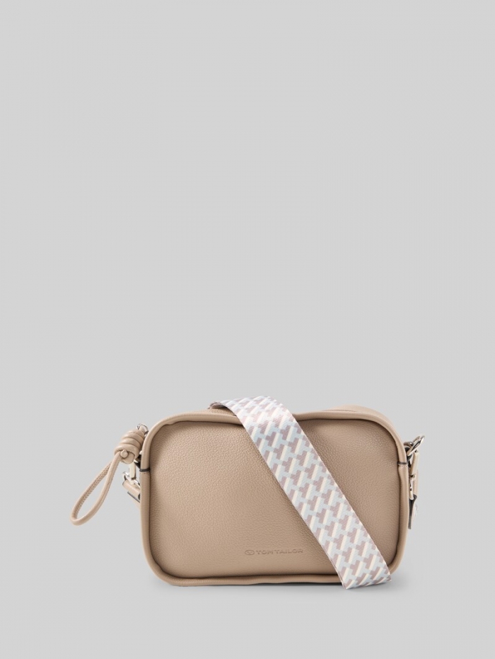 Tom Tailor TTTATIANA Umhängetasche mit gemustertem Webriemen - Taupe / Taupe Tom Tailor TTTATIANA Umhängetasche mit gemustertem Webriemen - Taupe / Taupe