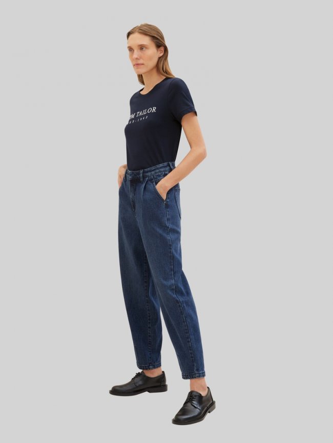 Tom Tailor T-Shirt mit Logo-Stickerei - Sky Captain Blue Tom Tailor T-Shirt mit Logo-Stickerei - Sky Captain Blue