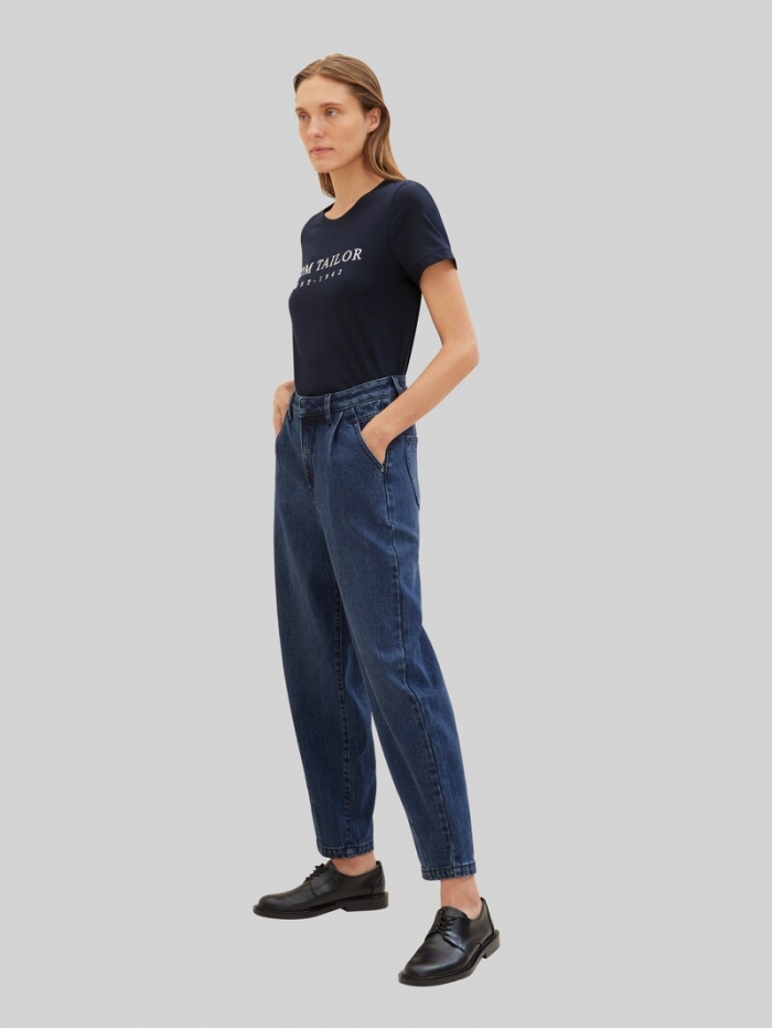 Tom Tailor T-Shirt mit Logo-Stickerei - Sky Captain Blue Tom Tailor T-Shirt mit Logo-Stickerei - Sky Captain Blue