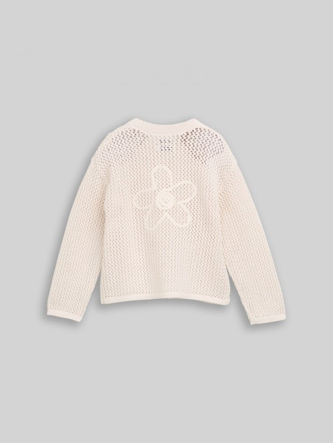 Tom Tailor Cardigan mit Blumen-Motiv - Gardenia White Tom Tailor Cardigan mit Blumen-Motiv - Gardenia White