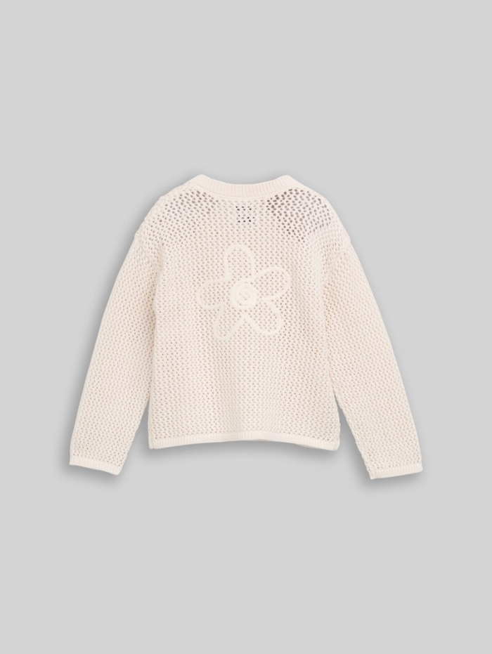 Tom Tailor Cardigan mit Blumen-Motiv - Gardenia White Tom Tailor Cardigan mit Blumen-Motiv - Gardenia White