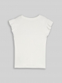 Tom Tailor Ripp Top mit Volant - Whisper White Tom Tailor Ripp Top mit Volant - Whisper White