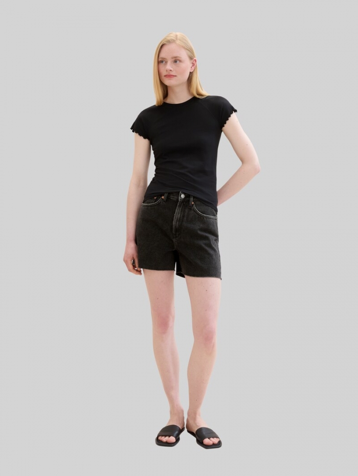 Tom Tailor Slim Fit T-Shirt - Deep Black Tom Tailor Slim Fit T-Shirt - Deep Black