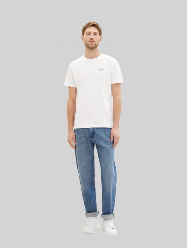 Tom Tailor T-Shirt mit Logo Print - White Tom Tailor T-Shirt mit Logo Print - White