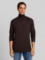 Tom Tailor Rollkragenshirt mit Logo-Print - Dark Chocolate Brown Tom Tailor Rollkragenshirt mit Logo-Print - Dark Chocolate Brown