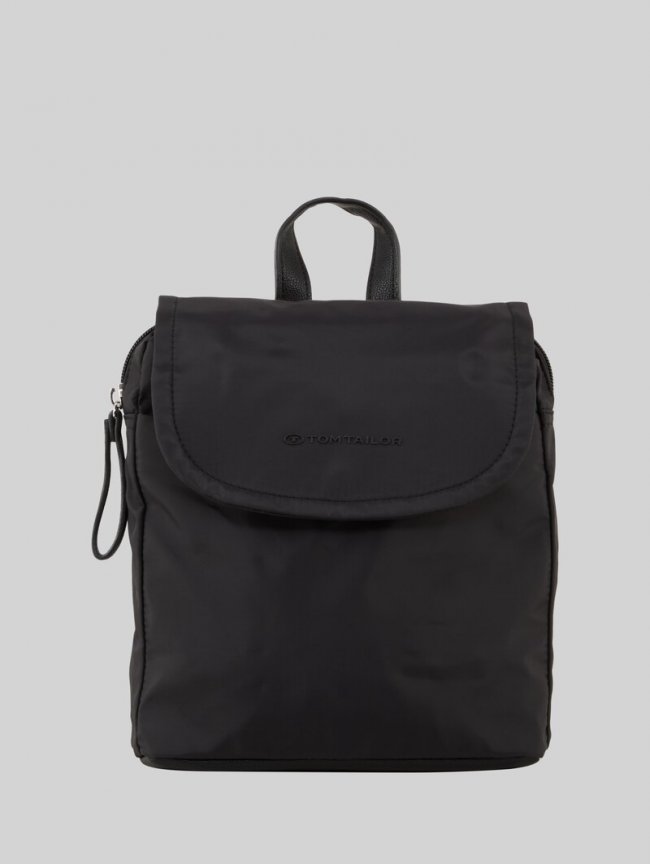 Tom Tailor TTSANSA M Rucksack mit Überschlag - Schwarz / Black Tom Tailor TTSANSA M Rucksack mit Überschlag - Schwarz / Black