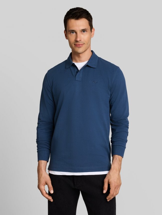 Tom Tailor Langarm Piqué Poloshirt - Dark Duck Blue Tom Tailor Langarm Piqué Poloshirt - Dark Duck Blue