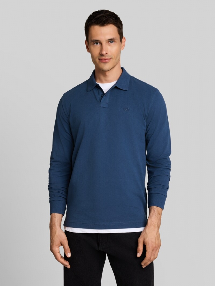 Tom Tailor Langarm Piqué Poloshirt - Dark Duck Blue Tom Tailor Langarm Piqué Poloshirt - Dark Duck Blue