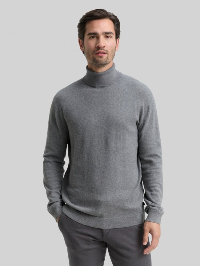 Tom Tailor Rollkragenpullover mit Kaschmir-Anteil - Classic Dark Grey Melange Tom Tailor Rollkragenpullover mit Kaschmir-Anteil - Classic Dark Grey Melange