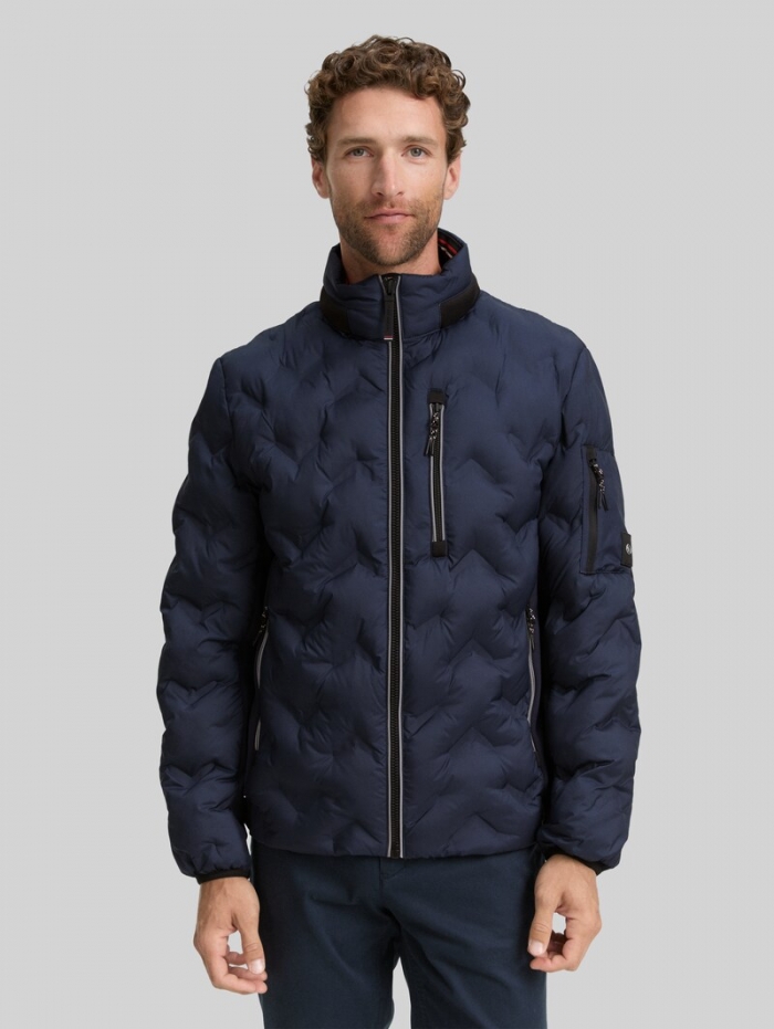 Tom Tailor Hybrid Steppjacke mit verstaubarer Kapuze - Sky Captain Blue Tom Tailor Hybrid Steppjacke mit verstaubarer Kapuze - Sky Captain Blue