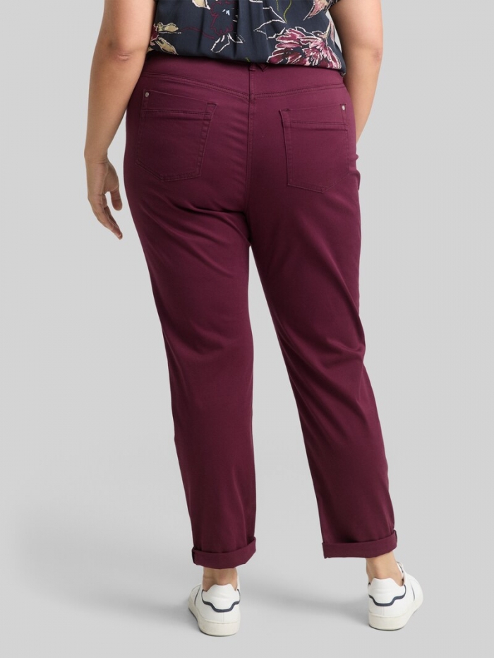 Tom Tailor Plus Size - Cropped Slim Hose - Bordeaux Red