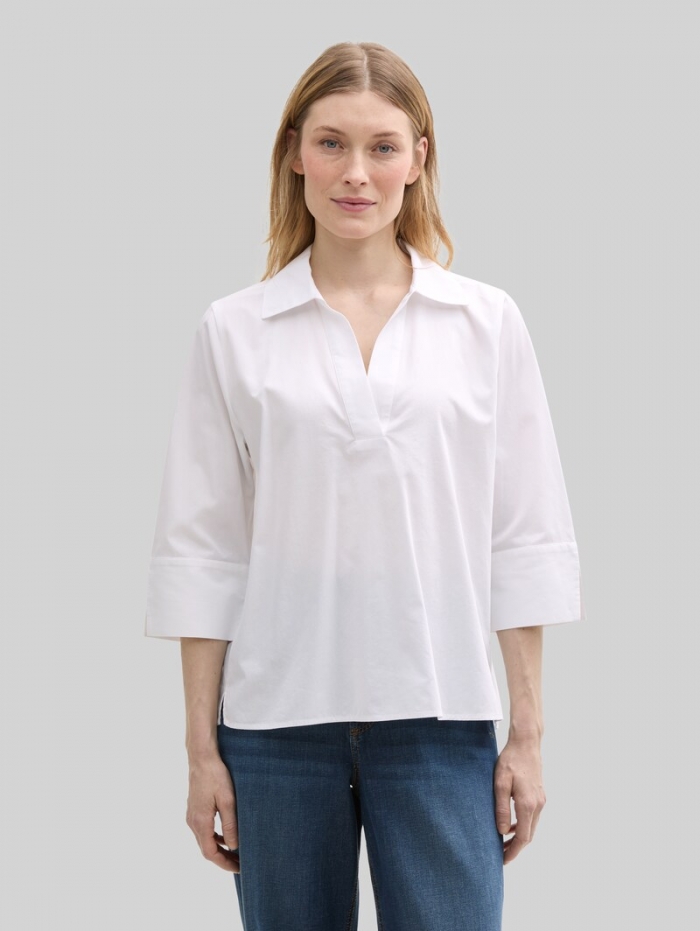 Tom Tailor Loose Fit Bluse mit Kragen - White Tom Tailor Loose Fit Bluse mit Kragen - White