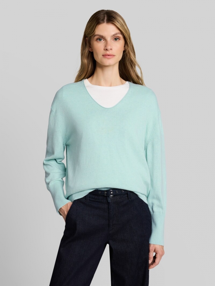 Tom Tailor Oversize Strickpullover mit Kaschmir-Anteil - Dusty Light Green Melange Tom Tailor Oversize Strickpullover mit Kaschmir-Anteil - Dusty Light Green Melange