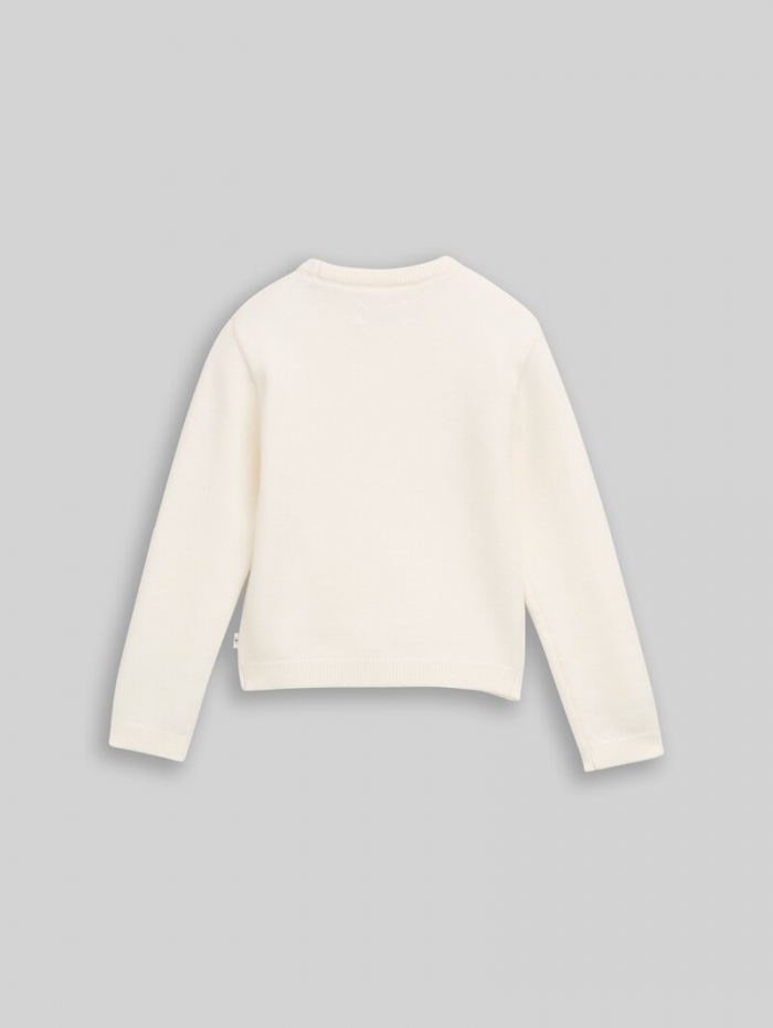 Tom Tailor Strickpullover mit Herz-Motiv - Gardenia White