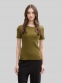 Tom Tailor T-Shirt mit Rippstruktur - Warm Moss Green Tom Tailor T-Shirt mit Rippstruktur - Warm Moss Green