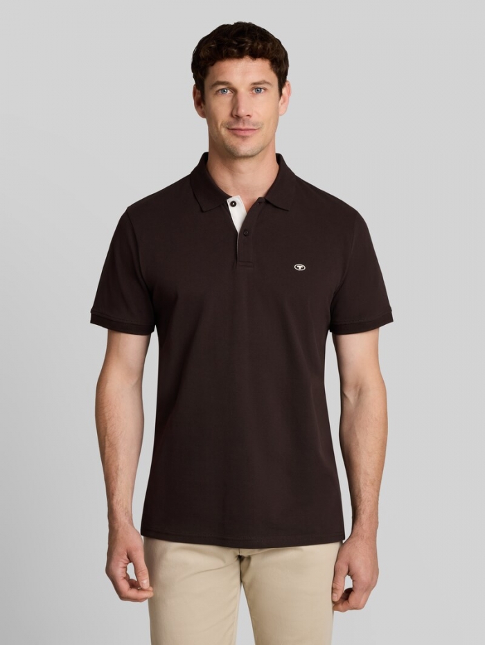 Tom Tailor Piqué Poloshirt aus Baumwolle - Dark Chocolate Brown