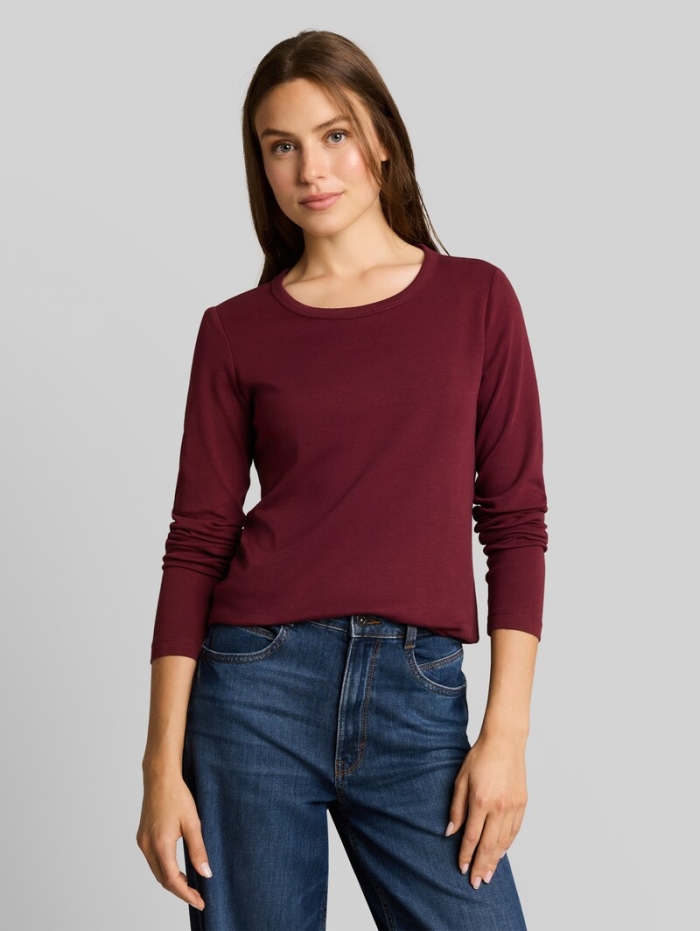 Tom Tailor Basic Langarmshirt aus Baumwolle - Preppy Plum Tom Tailor Basic Langarmshirt aus Baumwolle - Preppy Plum