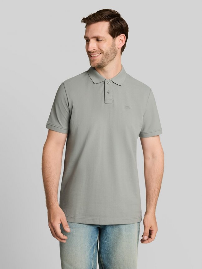 Tom Tailor Piqué Poloshirt mit Logo-Stickerei - Iron Mint Tom Tailor Piqué Poloshirt mit Logo-Stickerei - Iron Mint