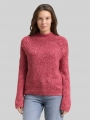 Tom Tailor Loose Fit Strickpullover mit Wollanteil - Pink Berry Mouline Tom Tailor Loose Fit Strickpullover mit Wollanteil - Pink Berry Mouline