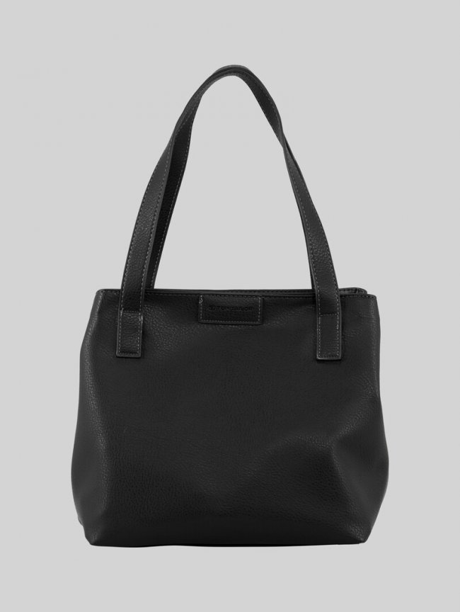 Tom Tailor TTMIRI L Shopper mit Logo-Badge - Schwarz / Black Tom Tailor TTMIRI L Shopper mit Logo-Badge - Schwarz / Black