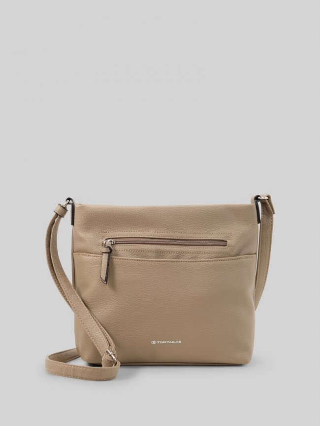 Tom Tailor TTWINA S Umhängetasche mit Reißverschluss-Details - Taupe / Taupe Tom Tailor TTWINA S Umhängetasche mit Reißverschluss-Details - Taupe / Taupe