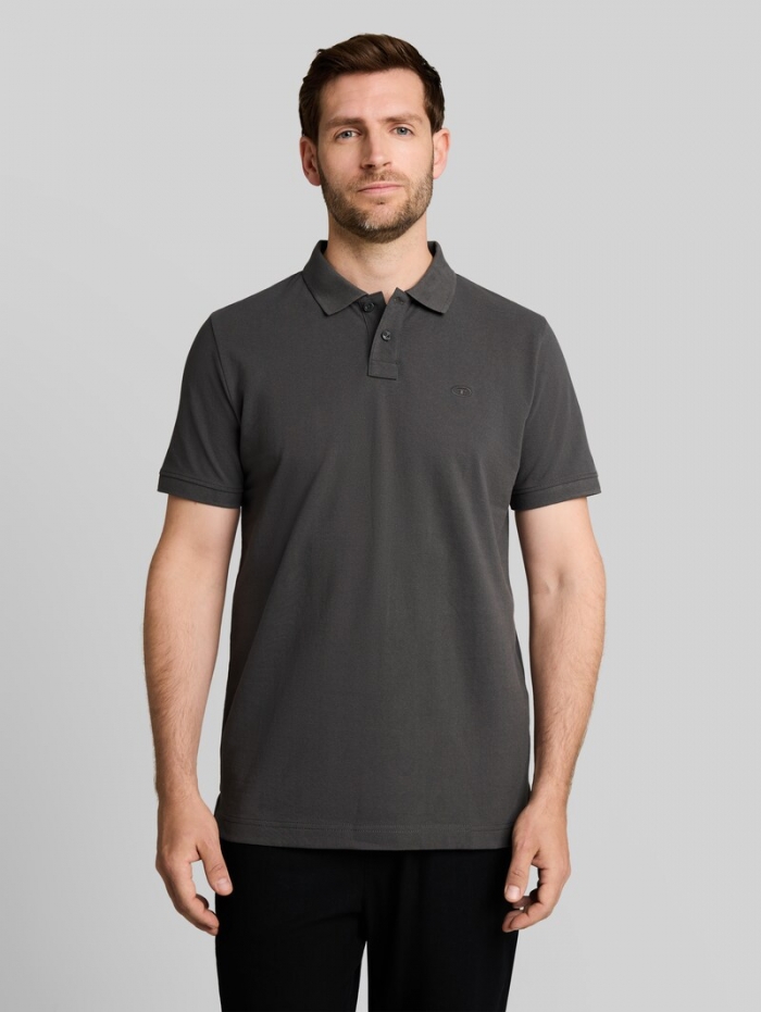 Tom Tailor Piqué Poloshirt mit Logo-Stickerei - Dark Shadow Tom Tailor Piqué Poloshirt mit Logo-Stickerei - Dark Shadow