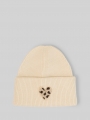 Tom Tailor Beanie Mütze mit Badge - Whisper Offwhite Melange