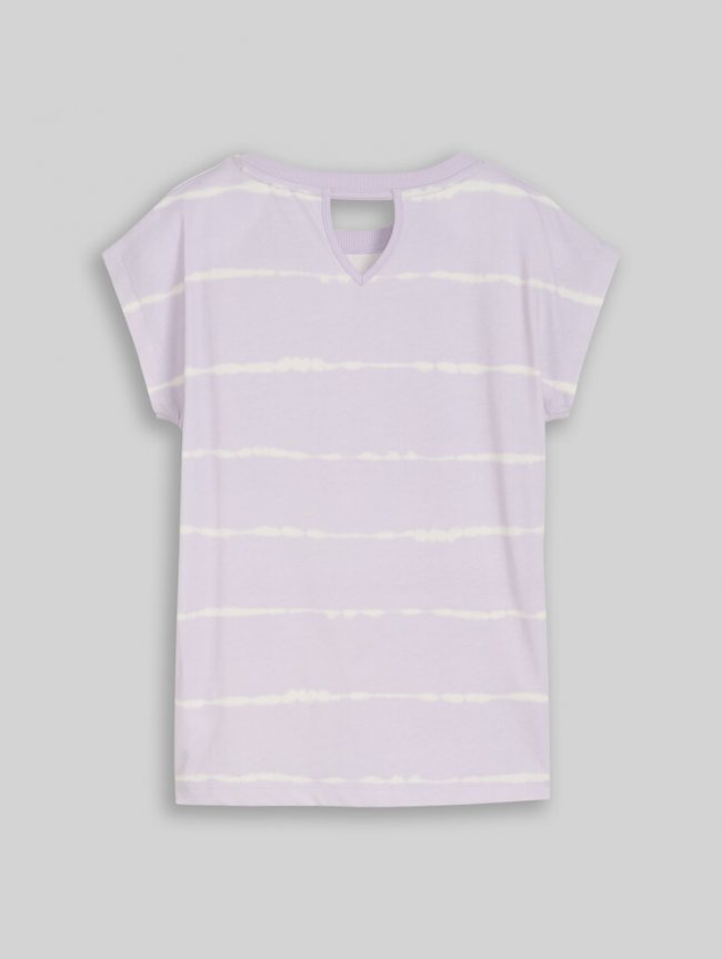 Tom Tailor Oversize T-Shirt mit Streifenmuster - Lilac Batik Design Tom Tailor Oversize T-Shirt mit Streifenmuster - Lilac Batik Design
