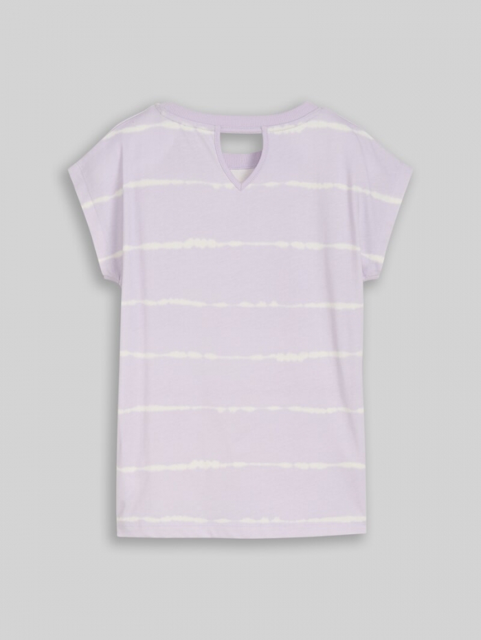 Tom Tailor Oversize T-Shirt mit Streifenmuster - Lilac Batik Design Tom Tailor Oversize T-Shirt mit Streifenmuster - Lilac Batik Design