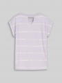 Tom Tailor Oversize T-Shirt mit Streifenmuster - Lilac Batik Design